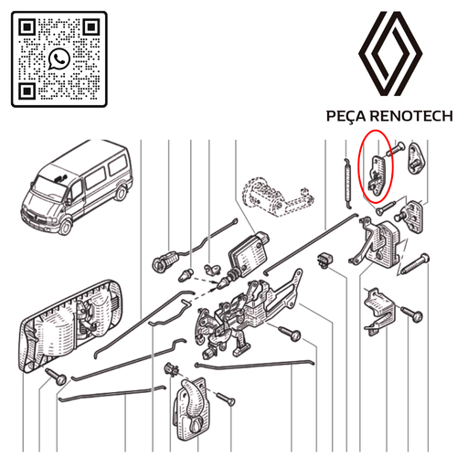 8200179435 GANCHO FECHADURA DA PORTA LATERAL MASTER 2.5 16V  RN 179435-I -4-